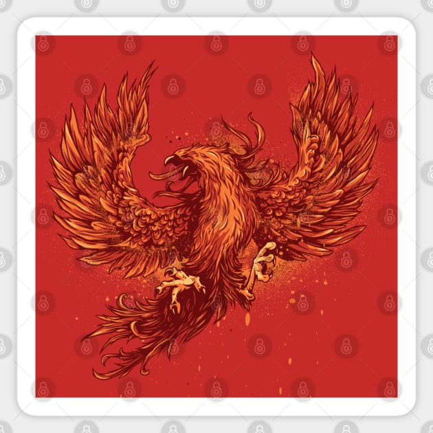 Fiery phoenix Sticker by peace and love